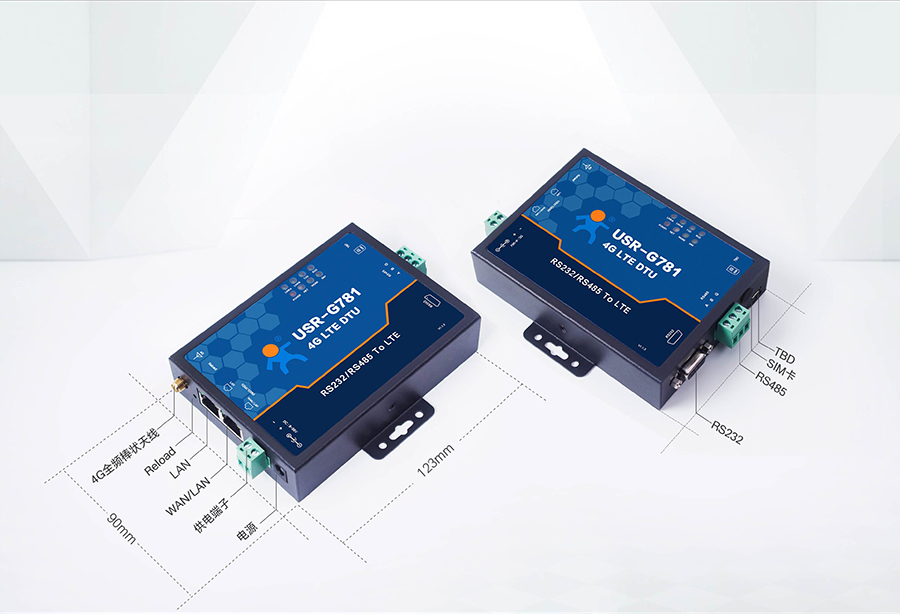 RS232/485串口透?jìng)鞴δ艿?G工業(yè)路由器的接口展示